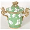 Image 1 : A Spode early bone china green ground cup and...