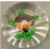 Image 1 : A Baccarat pansy weight with three green leav...