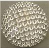 Image 1 : A clear glass paperweight with moulded honeyc...