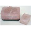 Image 1 : A rose quartz rectangular box and cover carve...