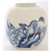 Image 1 : A Kang Hsi blue and white oviform jar painted...
