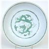 Image 1 : A green dragon saucer dish with incised five-...