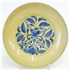 Image 1 : A 17/18th century blue and yellow saucer dish...