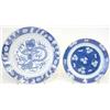 Image 1 : A Kang Hsi blue and white plate painted with...