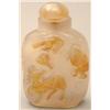 Image 1 : A grey agate rounded square bottle relief car...
