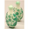 Image 1 : A green overlay white ground glass oviform bo...
