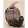 Image 1 : A translucent amethyst quartz gourd shaped bo...