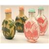 Image 1 : A green overlay caramel ground glass oviform...