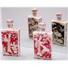 Image 1 : Two red and black painted ivory rectangular b...