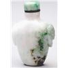 Image 1 : A mottled white and spinach jade flattened ba...
