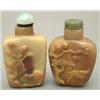 Image 1 : A mottled beige and brown agate snuff bottle,...