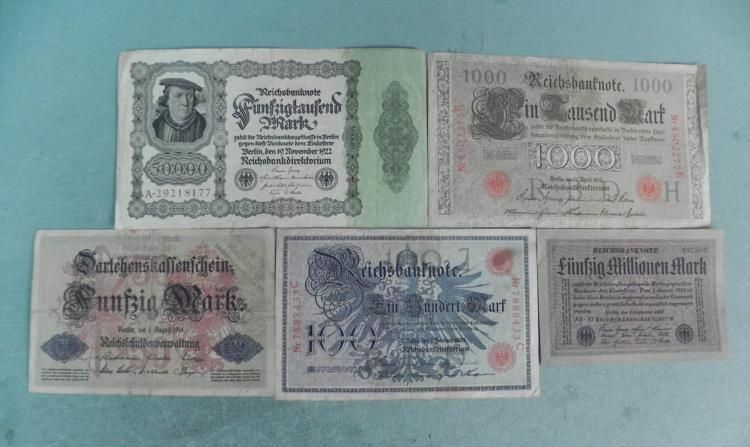 5 Early German notes 1910-1923