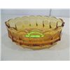Image 1 : VINTAGE FOSTORIA AMBER GLASS COIN MEDALLION BOWL