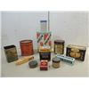 Image 1 : LOT 12 ASSORTED VINTAGE TINS & MEDICINE BOX: