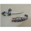 Image 1 : 9.5"L FANTASY DRAGON STYLE STAINLESS STEEL KNIFE &