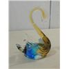 Image 1 : MURANO STYLE BLUE & GOLD GLASS SWAN