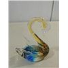 Image 2 : MURANO STYLE BLUE & GOLD GLASS SWAN