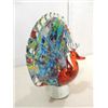 Image 1 : MURANO STYLE MULTI-COLORED STYLIZED GLASS PEACOCK
