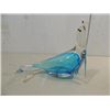 Image 1 : 10"L MINCHELLA BLUE & CLEAR GLASS SEA LION