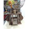 Image 4 : 32"H VICTORIAN ORNATE WIRE & WOOD BIRD CAGE