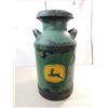 Image 1 : VINTAGE 10 GALLON MILK CAN PAINTED JOHN DEERE LOGO
