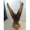 Image 3 : 31"H SOLID WALNUT HAND CARVED EAGLE, WING OPENED