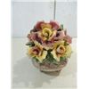 Image 1 : VINTAGE CAPODIMONTE CERAMIC ROSES IN BASKET