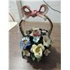 Image 1 : VINTAGE CAPODIMONTE CERAMIC FLOWER BASKET