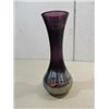 Image 1 : 10"H HAND BLOWN IN POLAND AMETHYST ART GLASS VASE