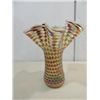 Image 1 : 8.5"H  VON MAUR MULTI COLORED ART GLASS VASE: