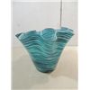 Image 1 : CONTEMPORARY MODERN ART BLUE & WHITE GLASS VASE