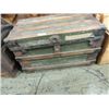 Image 1 : ANTIQUE FLAT TOP TRAVEL TRUNK NO INSERT