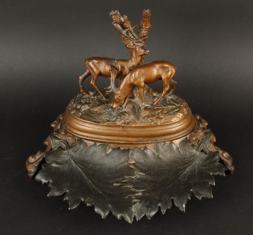 Antique Cast Iron Inkwell