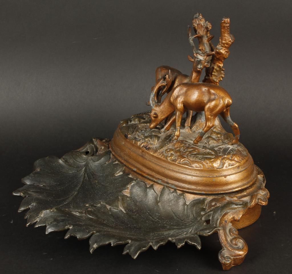 Antique Cast Iron Inkwell