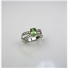 Image 1 : Charming Oval Peridot and Diamond Ring