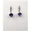 Image 1 : Classy Heart Shaped Amethyst Dangle Earrings