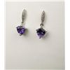 Image 2 : Classy Heart Shaped Amethyst Dangle Earrings