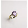 Image 1 : Pretty Pear Shaped Amethyst and Diamond Ring