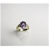 Image 2 : Pretty Pear Shaped Amethyst and Diamond Ring