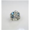 Bold Contemporary Blue Topaz & White Quartz Ring