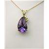 Image 1 : Pretty Pear Shaped Amethyst and Diamond Pendant