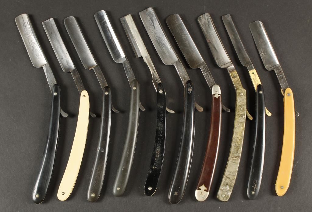 Collection of (10) Antique Straight Razors