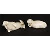 Image 1 : Lot of (2) Eskimo Carved Ivory Walrus Figurines