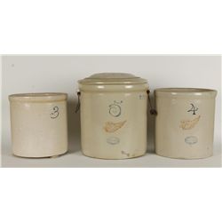 Lot of (3) Redwing Crocks