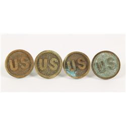 (2) Pair Civil War Brass Bit Medallions