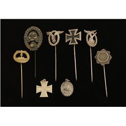 German WWII Miniature Stick Pin & Badge Collection