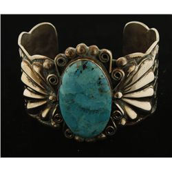 Bold Albert Cleveland Single Turquoise Cuff