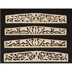 (4) Carved Elephant Ivory Plaques