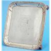 Image 1 : A George II silver square waiter with moulded sides and rounded angles, the centre engraved with...