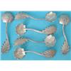 Image 1 : A set of 6 George IV silver salt spoons, modelled as buttercups, with leaf handles, Maker Joseph...